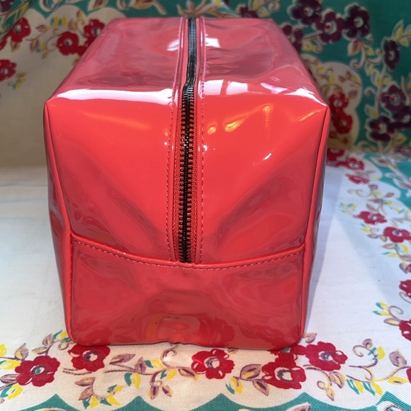 Versace Pink Cosmetic Bag with Glossy Finish and Embossed Logo - Picture 7 of 10